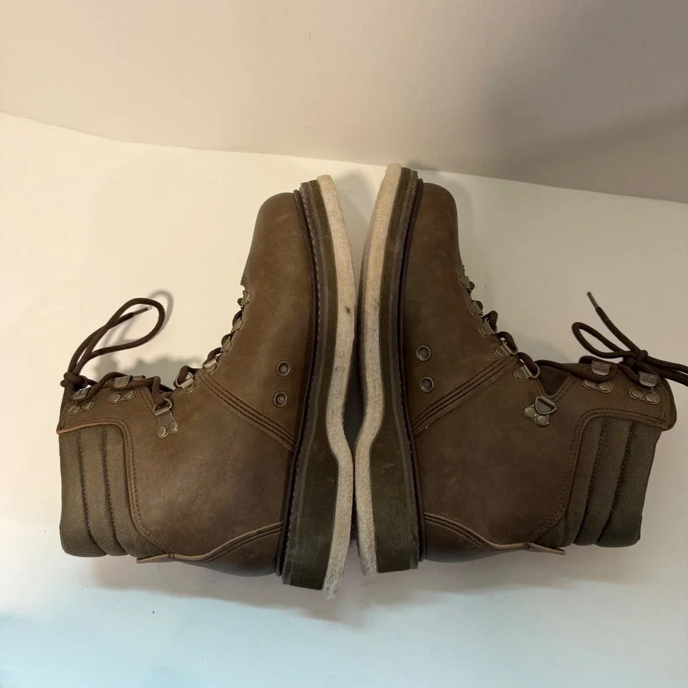 Simms Mens Freestone Wading Boots 8 Brown Felt Sole Fishing River Lace Up